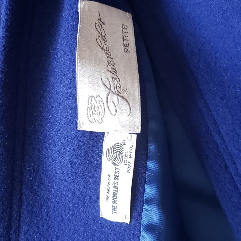 GUC Fashionbilt Long Cobalt Blue 100% Wool Coat, Size S. - Picture 4 of 11